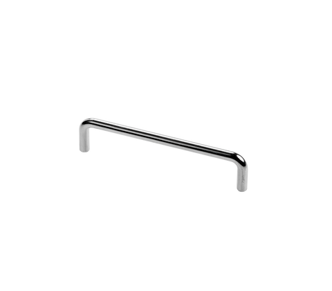 Bøjlegreb, silver, L160mm, u/rosetter, Ø10mm