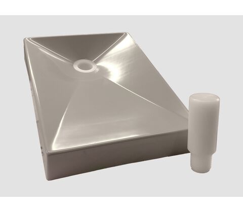 PVC tragt til kemikalieaffaldsdunk