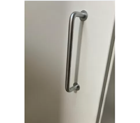 Bøjlegreb, silver, L160mm, m/rosetter, Ø10mm