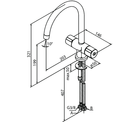 Damixa Titan, forkrommet, 2 grebs