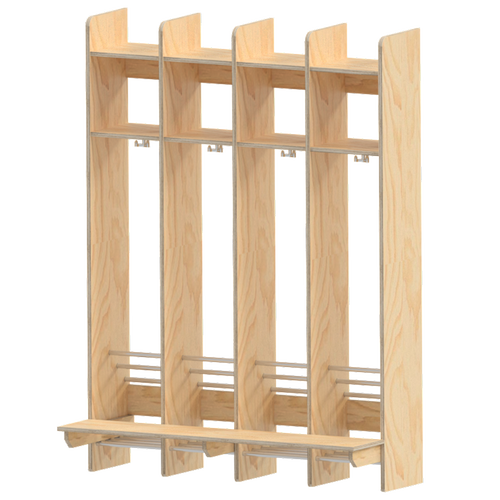 Bjørnegarderobe, væghængt med bænk