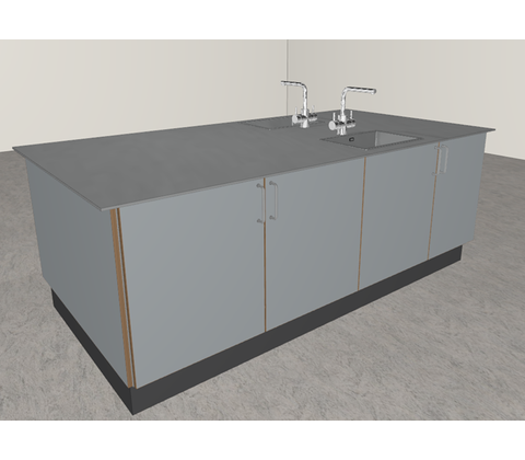 Stålbordplader med vaske - SPAR 50 %